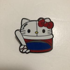 Loungefly Hello Sanrio  Hello Kitty Baseball And Bat Enamel Pin New
